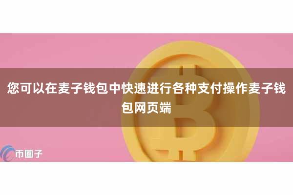 您可以在麦子钱包中快速进行各种支付操作麦子钱包网页端